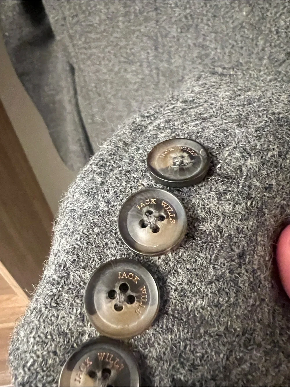 Jack Wills Gray Tweed‎ Notch Lapel Blazer